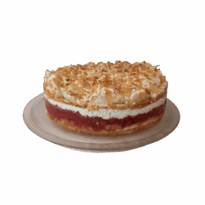 Köstlicher Käsekuchen mit knusprigem Mandel-Topping.